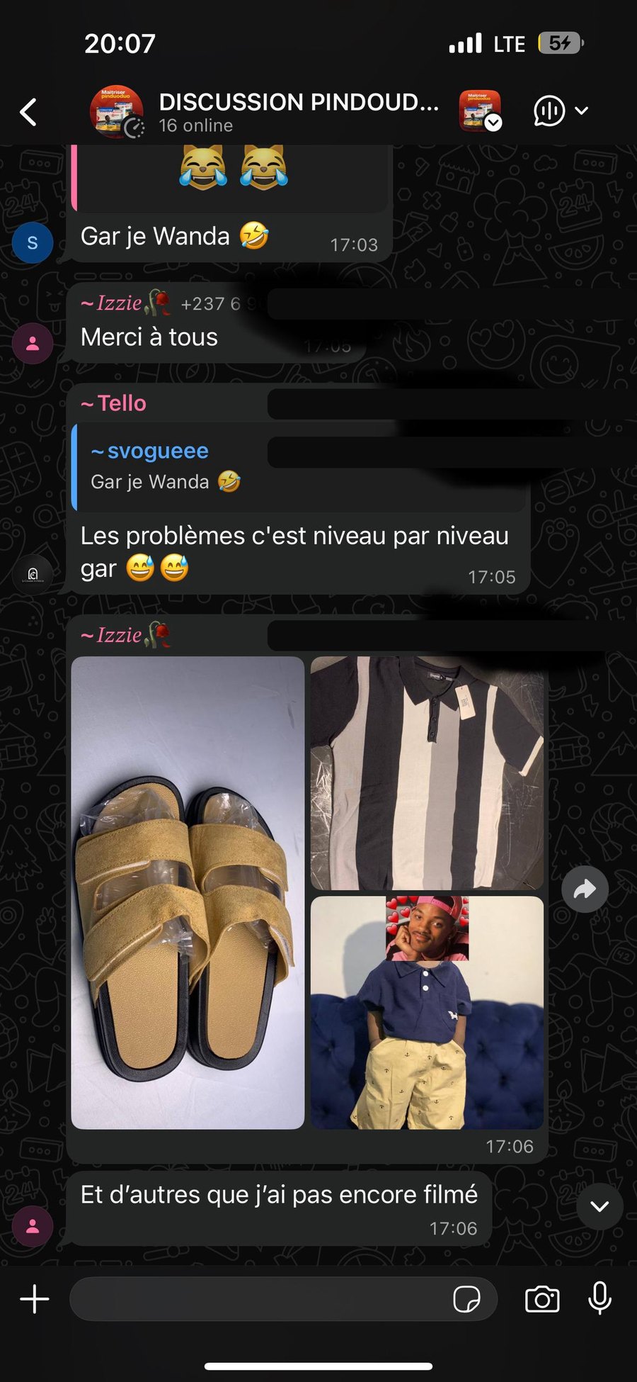 Commande reçue — vêtements et chaussures